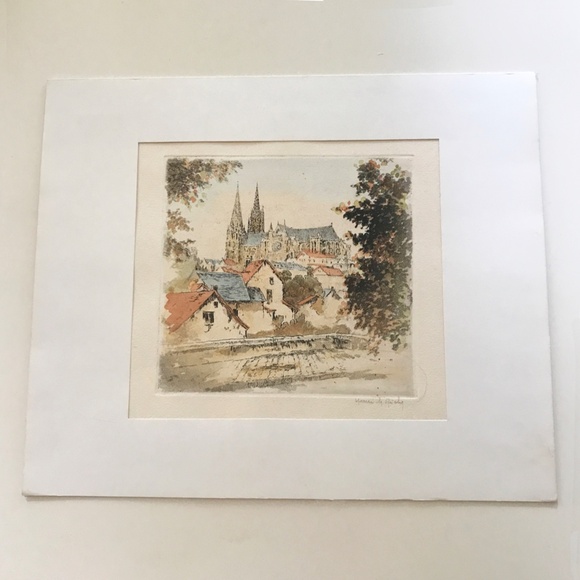 "PARIS" AQUATINT COLOUR ETCHING BY HENRI LE RICHY - Picture 2 of 3